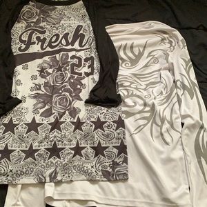 2 large mens long sleeve shirts.